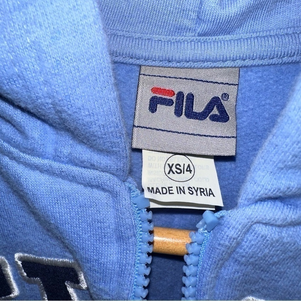 Rare vintage Fila boys zip up hoodie sweatshirt size XS 4 - Picture 4 of 7